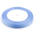 Sky blue satin ribbon roll for gift wrapping and DIY crafts with smooth glossy finish - 1cm Width x 22m Length / Light Blue