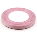 Single roll of light pink silk satin ribbon with a smooth finish on a white core - 1cm Width x 22m Length / Sakura Pink