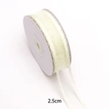2.5cm cream ruffled organza ribbon with satin center for DIY hair bows and sewing - 【2.5cm*10 Sizes】beige 008#