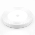 Roll of 15mm white polyester satin ribbon for gift wrapping and floral decoration - 01 White
