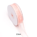 Light peach 2.5cm organza ribbon with white wavy edge for handmade DIY crafts - 【2.5cm*10 Sizes】korean Pink 011#