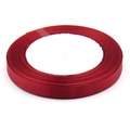 Wine red satin ribbon roll on white cardboard spool for gift wrapping and DIY crafts - 1cm Width x 22m Length / Burgundy