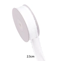 2.5cm white organza ribbon with wavy ruffled edge on paper roll for DIY hair bows - 【2.5cm*10 Sizes】pure White