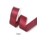 Burgundy 3.8cm satin ribbon for gift wrapping with silky texture and smooth finish - Burgundy / 3.8CM