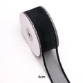 Black organza ribbon with silver metallic edges, 4cm wide on a spool for DIY crafts - 【4cm*10 Sizes】black And White 002#