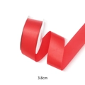 3.8cm wide bright red satin ribbon on spool for gift wrapping and DIY crafts - Red / 3.8CM