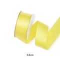 Roll of 3.8cm bright yellow satin ribbon for gift wrapping and DIY floral bouquets - Yellow / 3.8CM