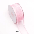 Pink translucent organza ribbon with wavy edges on a roll, 4cm width for DIY crafts - 【4cm*10 Sizes】light Pink 007#
