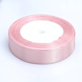 2.5cm light pink satin ribbon roll for DIY crafts and elegant gift box packaging - 2cmx22m / Grey Pink