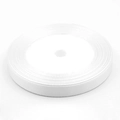 1cm white satin polyester ribbon roll for gift wrapping and DIY crafts wedding decor - 2.5cm Wide x 22m Long / 01 White