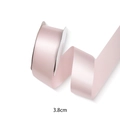 3.8cm wide pink satin polyester ribbon for gift wrapping and DIY flower bouquet decor - Light Pink / 3.8CM
