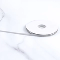 Cinta de seda de poliéster gris plata de 1,5cm en rollo blanco para regalos y manualidades - Gris