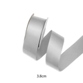 Satin ribbon for gift boxes in light grey color with a width of 3.8cm for DIY crafts - Silver / 3.8CM