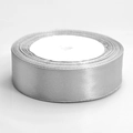 Single roll of silver grey satin ribbon for luxury gift wrapping and DIY crafts - 2cmx22m / Gray