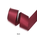 Deep wine red satin ribbon with a 6cm width for floral gift wrapping and DIY crafts - Burgundy / 6.3cm