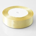 Single roll of 2cm light yellow satin ribbon with smooth silk texture for gift wrapping - 2cmx22m / Yellow