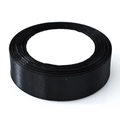 Single roll of 2cm wide glossy black satin ribbon for elegant gift wrapping and DIY crafts - 2cmx22m / Black