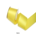 Bright yellow 6cm wide satin ribbon roll for flower gift boxes and DIY crafts - Yellow / 6.3cm