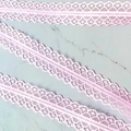 Delicate light pink 3cm floral lace ribbon for DIY crafts and gift box packaging - Pink