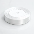 Single roll of 2cm white satin ribbon with smooth glossy finish for gift packaging - 2cmx22m / Bleached White