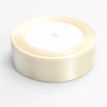 Roll of cream ivory satin ribbon with glossy texture for gift wrapping and DIY crafts - 2cmx22m / Champagne