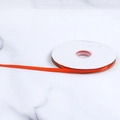 Roll of 1cm orange polyester satin ribbon with glossy finish for gift wrapping and DIY - Orange