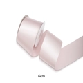 6cm wide light pink satin ribbon roll for flower gift box and bouquet decoration - Light Pink / 6.3cm