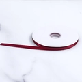 1cm wide wine red polyester satin ribbon roll on a white spool for gift wrapping - Burgundy