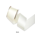 6cm cream satin ribbon roll for gift box packaging and floral DIY bouquet decor - Beige / 6.3cm