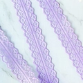 3cm lavender lace trim ribbon with elegant floral mesh pattern for DIY crafts - Purple