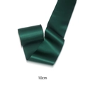 Deep green 10cm wide satin ribbon roll for elegant gift wrapping and DIY crafts - Green / 10cm