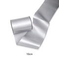 Glossy silver-grey polyester satin ribbon roll for flower gift wrap, 10cm width - Silver / 10cm