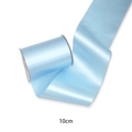 Light blue satin ribbon roll 10cm wide for gift boxes and wedding floral decoration - Blue / 10cm