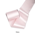 Pale pink 10cm wide satin polyester ribbon roll for flower gift box and DIY decoration - Light Pink / 10cm