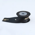 Black satin ribbon with gold foil crown and I love you three thousand times text print - 【2.5cm Width 5 Yards Just】Black