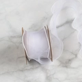 Roll of 6cm white fishtail organza ribbon with wavy edges for DIY floral bouquets - 6cmx9m / White