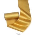 Premium 15cm wide gold satin polyester ribbon for flower gift boxes and DIY crafts - Gold / 15CM