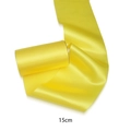 Bright yellow 15cm satin ribbon roll with smooth silk finish for gift wrapping - Yellow / 15CM