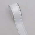 White 4cm ruffled wood ear ribbon on spool for DIY crafts and gift wrapping - 4cm Wide (5 Yards/Roll) / White