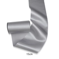 Satin silver-grey polyester ribbon for gift wrapping and flower boxes, 15cm width roll - Silver / 15CM