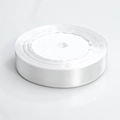 Einzelne Rolle hochwertiges 2cm breites weißes Satinband mit Glanz für Geschenkverpackungen - 2cmx22m / Gebleichtes Weiß