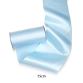 15cm light blue satin polyester ribbon roll for floral gift box packaging decoration - Blue / 15CM
