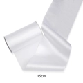 Roll of 15cm wide white satin polyester ribbon for flower gift box wrapping decoration - White / 15CM