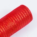 Rotolo di rete decorativa rossa e oro per albero di Natale e imballaggi floreali - Rosso Oro Metallizzato (Largo 26cm)