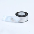 Light blue 1cm satin ribbon with silver foil printing for gift box decoration - 【2.5cm Width 5 Yards】Silver