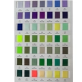 4cm polyester ribbon color chart featuring 49 diverse shades with specific numeric codes - Processing Services