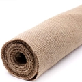 Natural light brown jute fabric roll with visible plant fiber texture for decor - Starch-Treated Style / 30cm*120cm