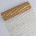 Rotolo di rete deco marrone chiaro con strisce dorate per decorazioni natalizie - Cachi (Largo 26cm)