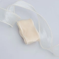 Elegant champagne velvet ribbon with white organza trim for DIY floral gift packaging - Champagne / 4cm x 2.2m