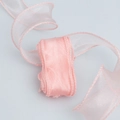 4cm light pink organza ribbon roll with delicate overlocked edges for gift wrapping - Pink Same Edge (2.2m) / 4cm